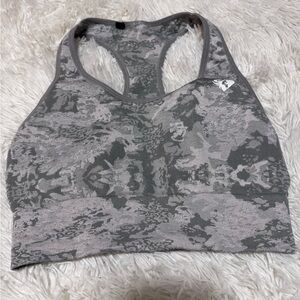 Seamless Gray Camo Sports Bra